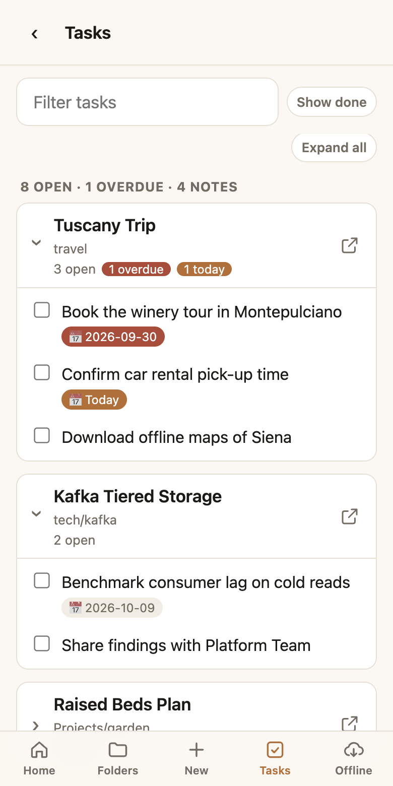 Tasks